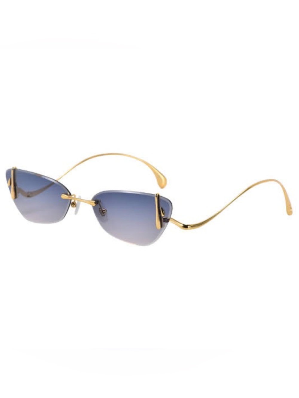 Gold-Tone Rimless Sunglasses with Gray Lenses - Women Accessories